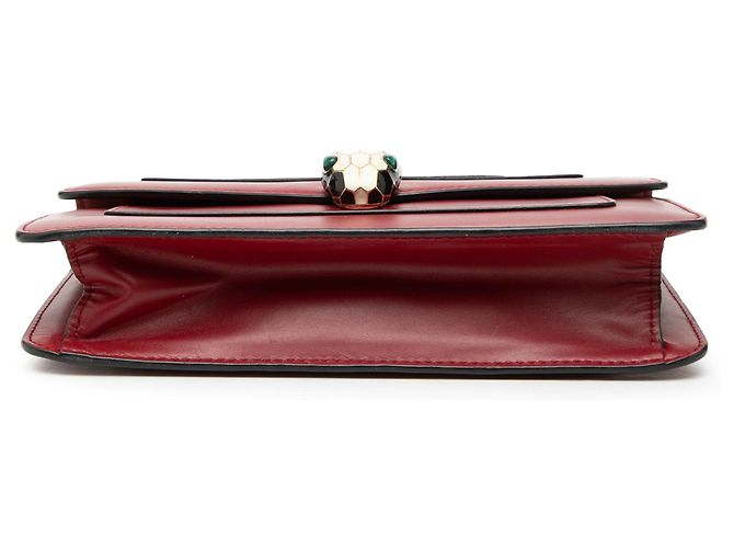 Bulgari Bvlgari Borsa in Pelle Rossa Serpenti Forever a Spalla Rosso Bordò - vista 3