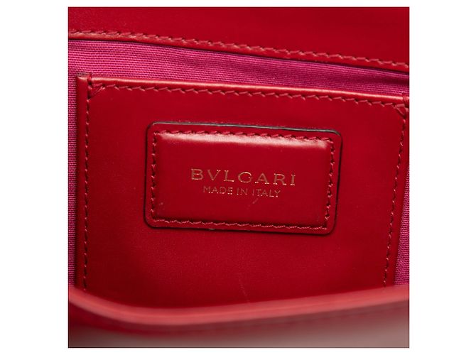 Bulgari Bvlgari Borsa in Pelle Rossa Serpenti Forever a Spalla Rosso Bordò - vista 5