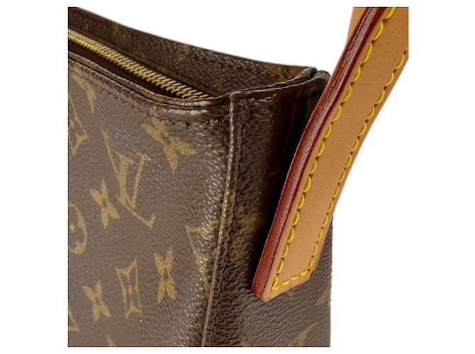 Borsa a Spalla Louis Vuitton Monogram Looping MM Marrone Monogramma - vista 7