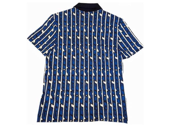 Lacoste Polo mit Blauem und Weißem Geometrischem Muster Schwarz - Ansicht 5