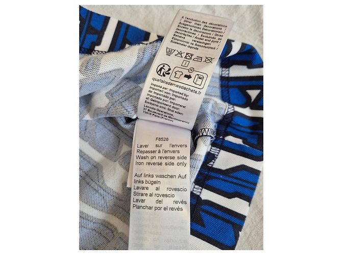 Lacoste Polo mit Blauem und Weißem Geometrischem Muster Schwarz - Ansicht 6