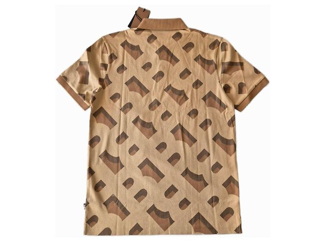 Autre Marque Abstract Pattern Boss Polo Brown Beige - view 8