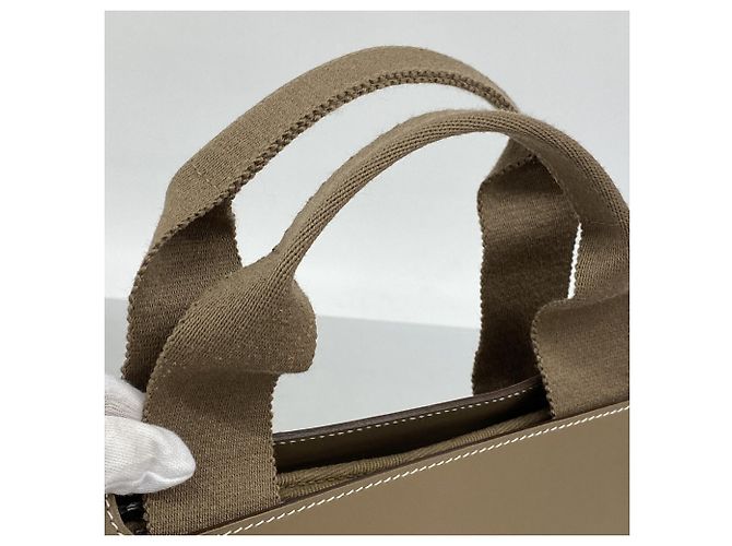 Borsa tote lunga MM Valparaiso di Hermès Taupe - vista 8