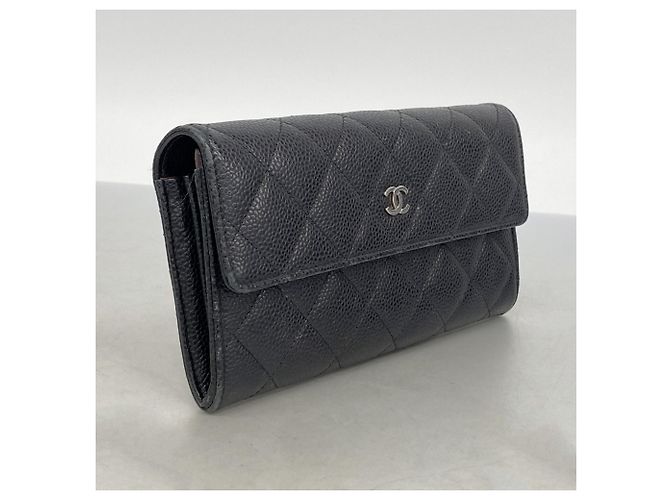 Timeless Cartera larga de piel de ternera granulada negra Chanel Negro - vista 2