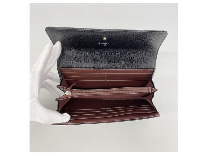 Timeless Cartera larga de piel de ternera granulada negra Chanel Negro - vista 3
