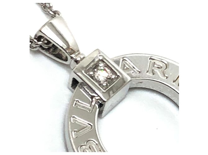 Bulgari Collana con Logo Circolare in Oro Bianco 18K Bvlgari Argento - vista 10