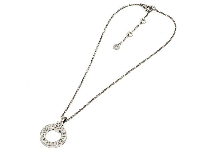 Bulgari Collana con Logo Circolare in Oro Bianco 18K Bvlgari Argento - vista 2