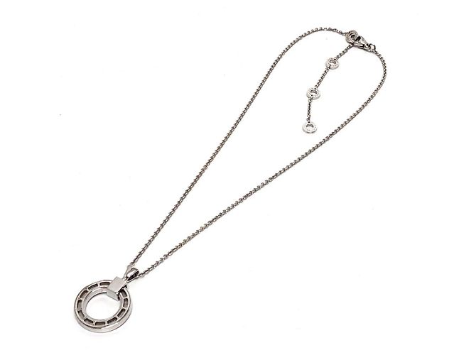 Bulgari Collana con Logo Circolare in Oro Bianco 18K Bvlgari Argento - vista 3