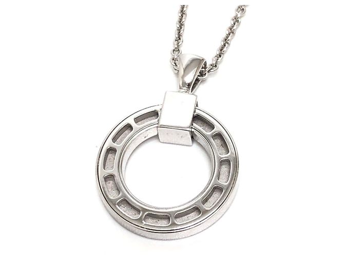 Bulgari Collana con Logo Circolare in Oro Bianco 18K Bvlgari Argento - vista 5