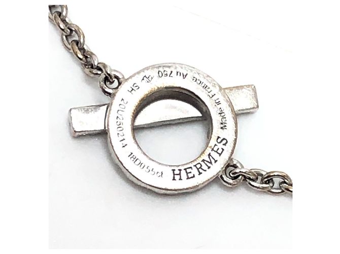 Hermès Bracciale charm in oro bianco 18K con diamanti Hermes Finesse Argento - vista 5