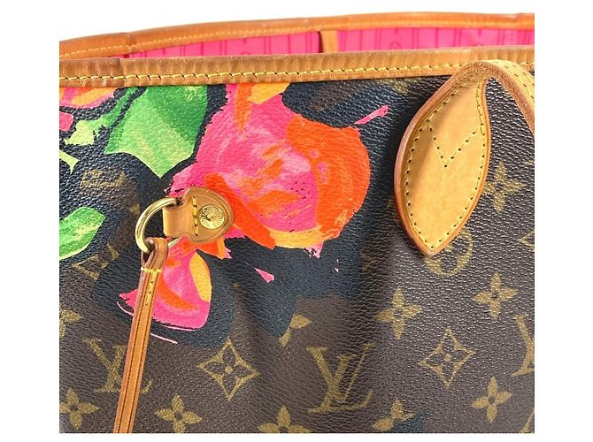 Borsa a Spalla Neverfull MM Monogramma Rosa Louis Vuitton Marrone - vista 10