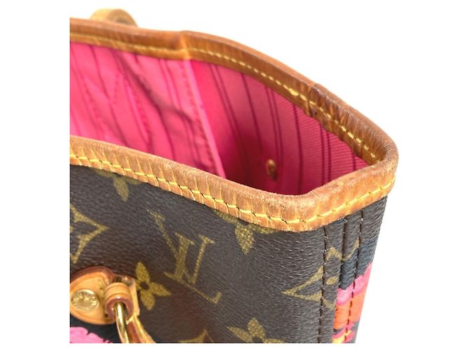 Borsa a Spalla Neverfull MM Monogramma Rosa Louis Vuitton Marrone - vista 11