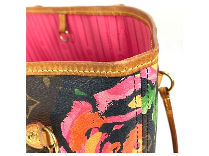 Borsa a Spalla Neverfull MM Monogramma Rosa Louis Vuitton Marrone - vista 12