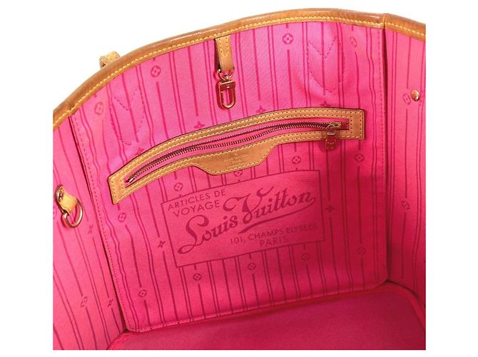 Borsa a Spalla Neverfull MM Monogramma Rosa Louis Vuitton Marrone - vista 14