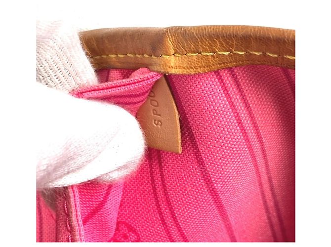 Borsa a Spalla Neverfull MM Monogramma Rosa Louis Vuitton Marrone - vista 15