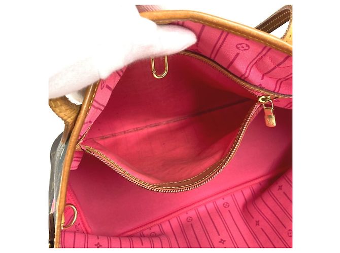 Borsa a Spalla Neverfull MM Monogramma Rosa Louis Vuitton Marrone - vista 18