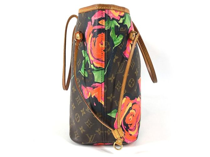 Borsa a Spalla Neverfull MM Monogramma Rosa Louis Vuitton Marrone - vista 4