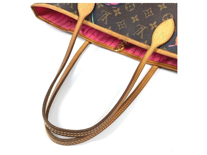 Borsa a Spalla Neverfull MM Monogramma Rosa Louis Vuitton Marrone - vista 8