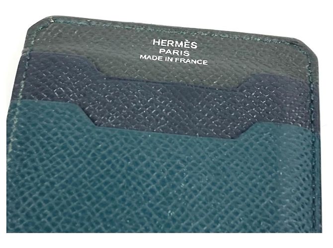Hermès Visitenkartenhalter Logo 3CC Hermes City Schwarz Grün Marineblau - Ansicht 2