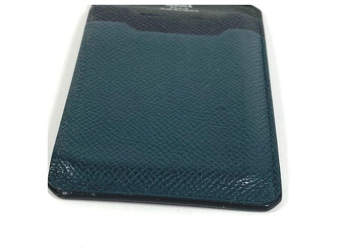 Hermès Visitenkartenhalter Logo 3CC Hermes City Schwarz Grün Marineblau - Ansicht 3