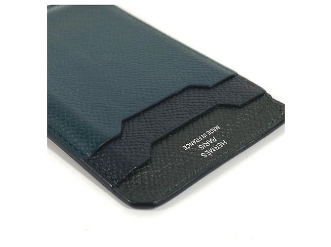 Hermès Visitenkartenhalter Logo 3CC Hermes City Schwarz Grün Marineblau - Ansicht 5