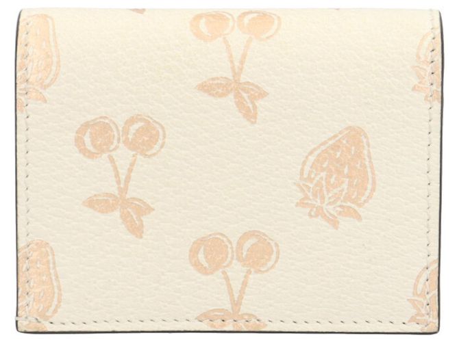 Pequeño monedero Double G con estampado de frutas Gucci Blanco Crudo - vista 2