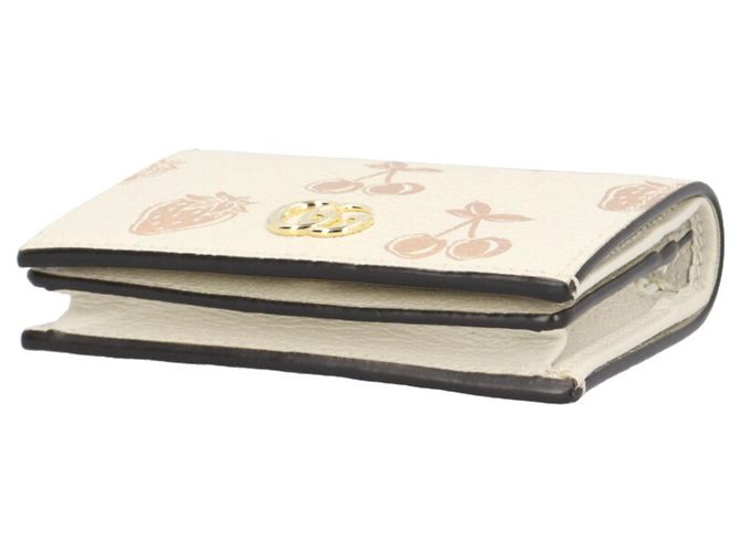 Pequeño monedero Double G con estampado de frutas Gucci Blanco Crudo - vista 4