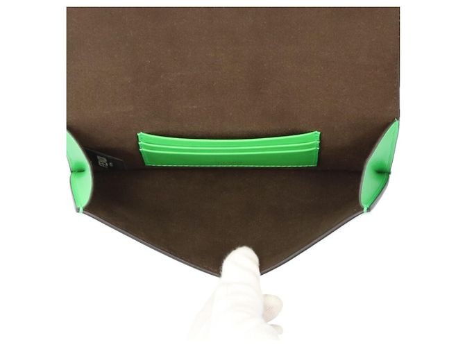 Borsa a spalla Baguette piatta Fendi Verde - vista 6