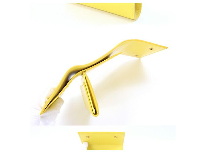Céline Cartera trifold de piel de ternera granulada amarilla Celine Amarillo - vista 2