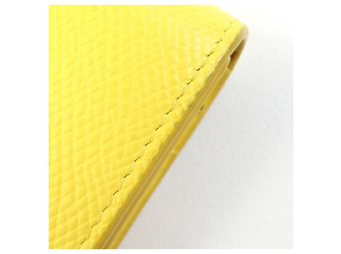Céline Cartera trifold de piel de ternera granulada amarilla Celine Amarillo - vista 6