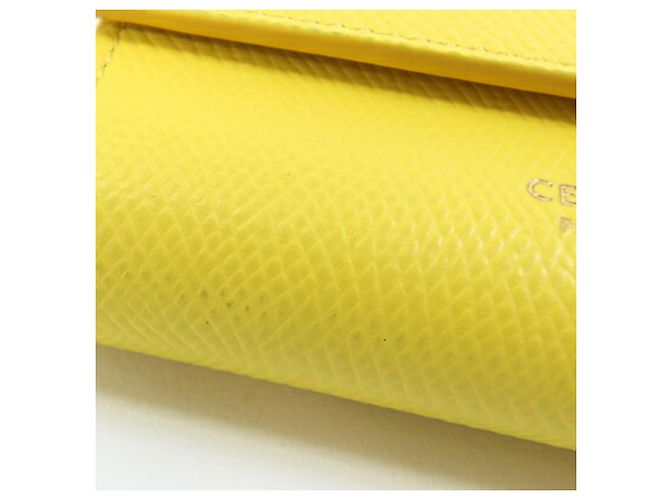 Céline Cartera trifold de piel de ternera granulada amarilla Celine Amarillo - vista 7