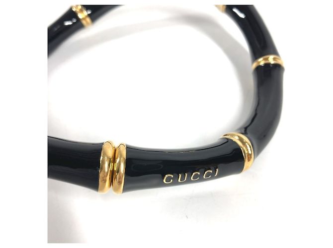 Collana choker con logo Bamboo Gucci 830377 Nero D'oro - vista 2