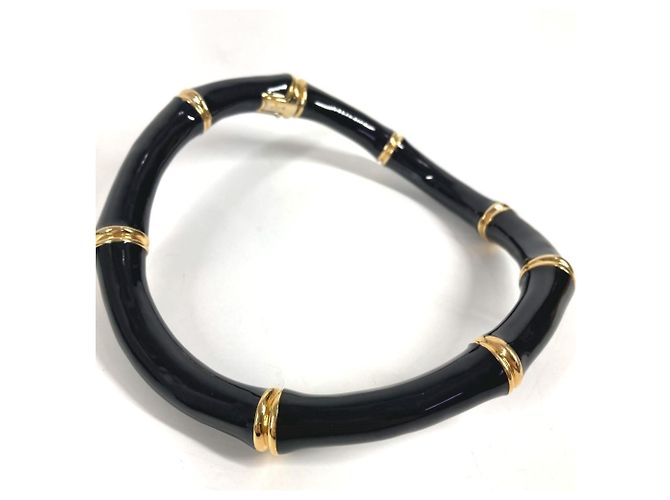 Collana choker con logo Bamboo Gucci 830377 Nero D'oro - vista 3