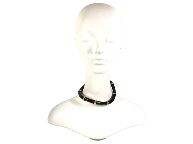 Collana choker con logo Bamboo Gucci 830377 Nero D'oro - vista 7