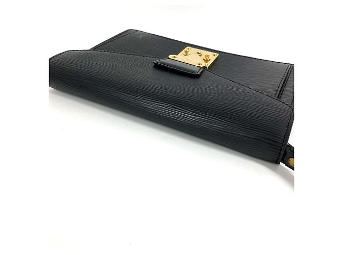 Borsa Clutch Dragonne Pochette Sellier Epi Louis Vuitton Nero - vista 10