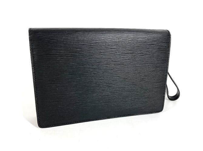 Borsa Clutch Dragonne Pochette Sellier Epi Louis Vuitton Nero - vista 11