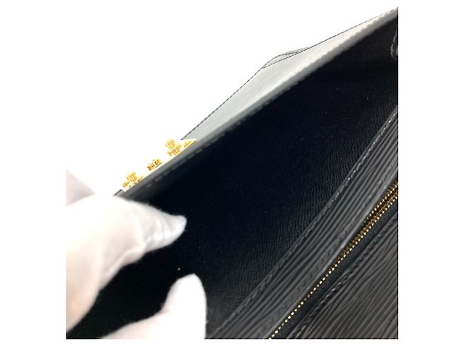 Borsa Clutch Dragonne Pochette Sellier Epi Louis Vuitton Nero - vista 14