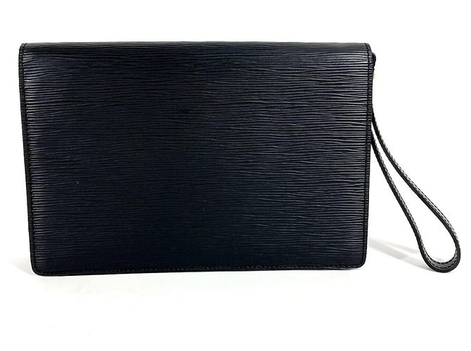 Borsa Clutch Dragonne Pochette Sellier Epi Louis Vuitton Nero - vista 2
