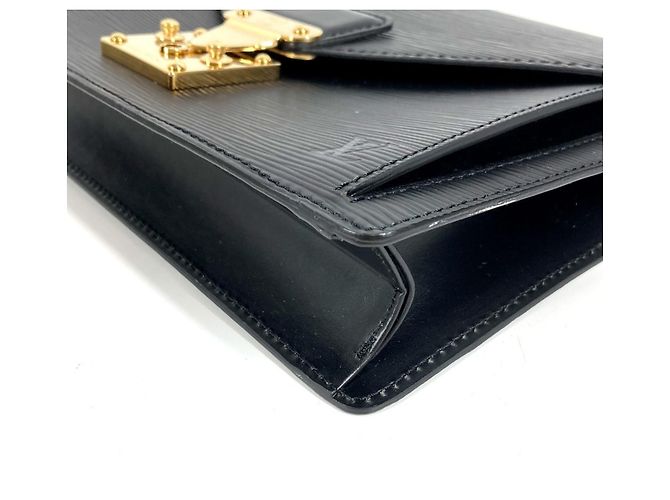 Borsa Clutch Dragonne Pochette Sellier Epi Louis Vuitton Nero - vista 4