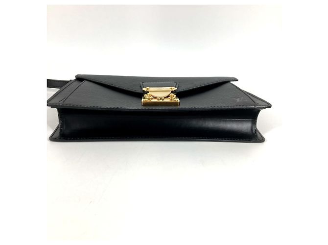 Borsa Clutch Dragonne Pochette Sellier Epi Louis Vuitton Nero - vista 6