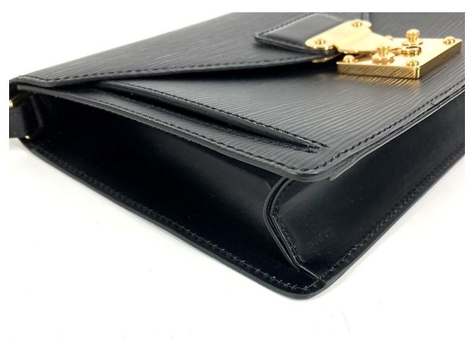 Borsa Clutch Dragonne Pochette Sellier Epi Louis Vuitton Nero - vista 7