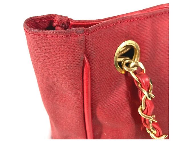 Borsa Vintage Chanel Logo CC Coco Mark Rosso - vista 11