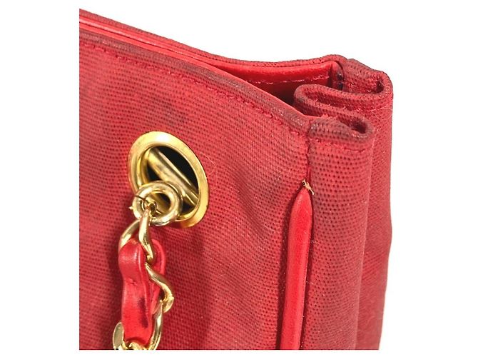 Borsa Vintage Chanel Logo CC Coco Mark Rosso - vista 12