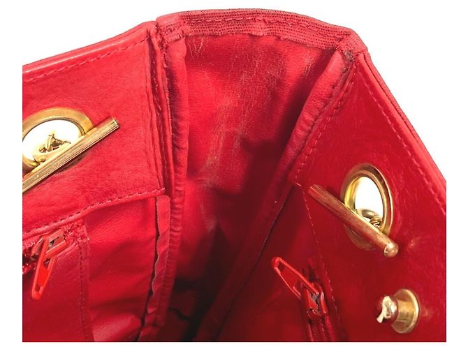 Borsa Vintage Chanel Logo CC Coco Mark Rosso - vista 14