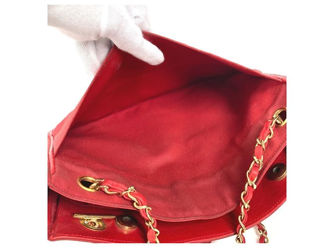 Borsa Vintage Chanel Logo CC Coco Mark Rosso - vista 16