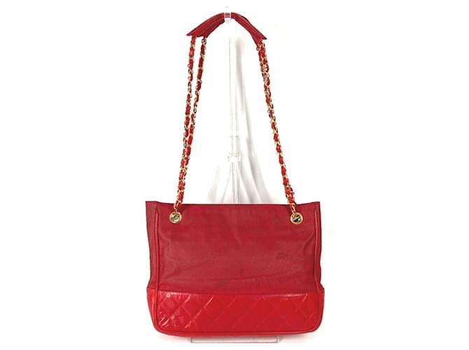 Borsa Vintage Chanel Logo CC Coco Mark Rosso - vista 2