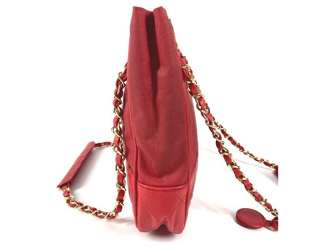 Borsa Vintage Chanel Logo CC Coco Mark Rosso - vista 4