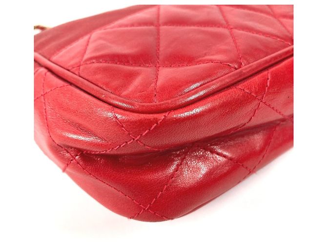 Borsa Vintage Chanel Logo CC Coco Mark Rosso - vista 7