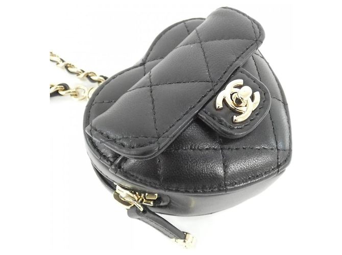Charm per borsa Chanel AP4838 in pelle di agnello nera Nero - vista 2