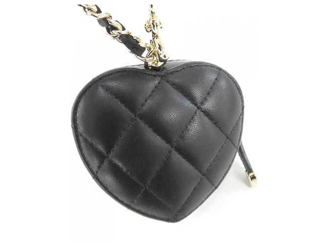 Charm per borsa Chanel AP4838 in pelle di agnello nera Nero - vista 3